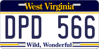 WV license plate DPD566