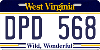 WV license plate DPD568