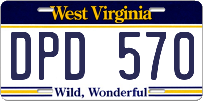 WV license plate DPD570