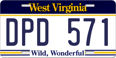 WV license plate DPD571