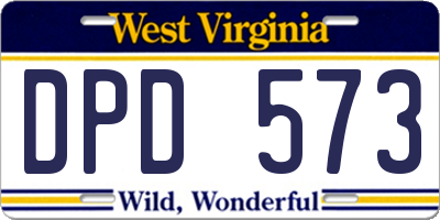WV license plate DPD573