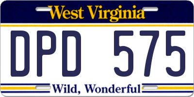 WV license plate DPD575