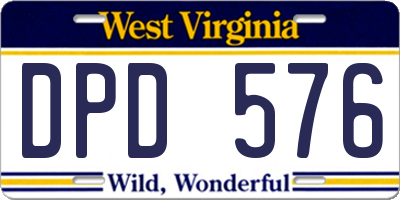 WV license plate DPD576