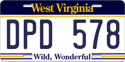 WV license plate DPD578