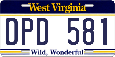 WV license plate DPD581