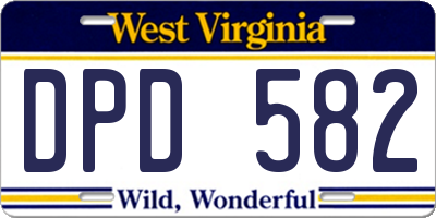 WV license plate DPD582
