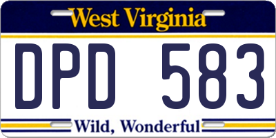 WV license plate DPD583