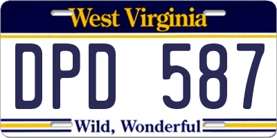 WV license plate DPD587