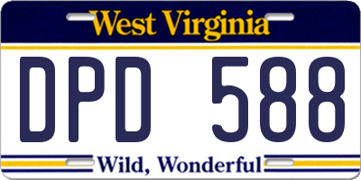 WV license plate DPD588