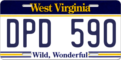 WV license plate DPD590