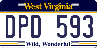 WV license plate DPD593