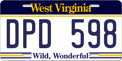 WV license plate DPD598