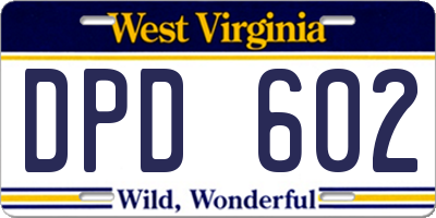 WV license plate DPD602
