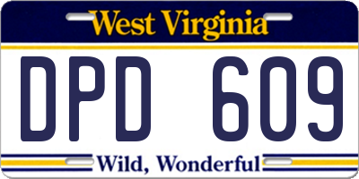WV license plate DPD609