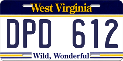 WV license plate DPD612