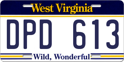 WV license plate DPD613