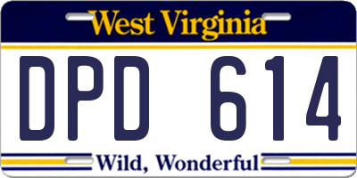 WV license plate DPD614