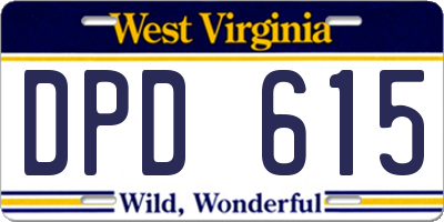 WV license plate DPD615