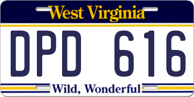 WV license plate DPD616