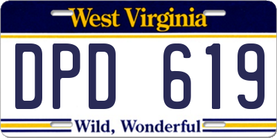 WV license plate DPD619