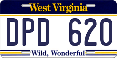WV license plate DPD620
