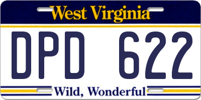 WV license plate DPD622