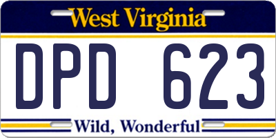 WV license plate DPD623