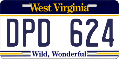 WV license plate DPD624