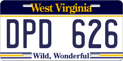 WV license plate DPD626