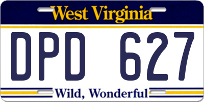 WV license plate DPD627