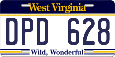 WV license plate DPD628