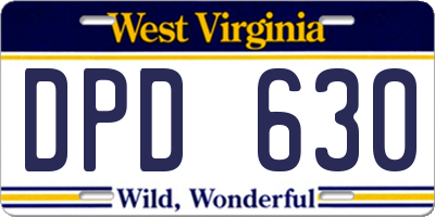 WV license plate DPD630