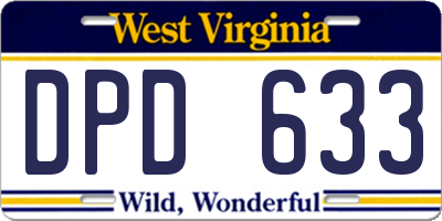 WV license plate DPD633