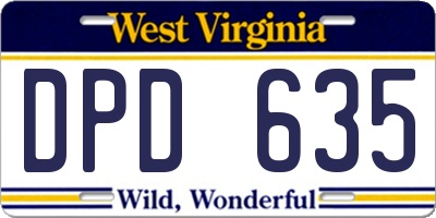 WV license plate DPD635