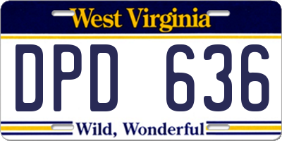 WV license plate DPD636