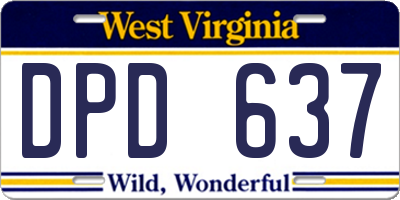 WV license plate DPD637
