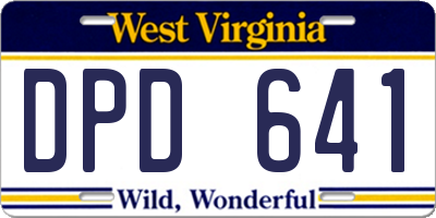 WV license plate DPD641