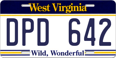 WV license plate DPD642