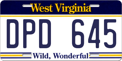 WV license plate DPD645