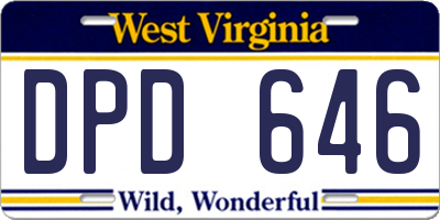 WV license plate DPD646