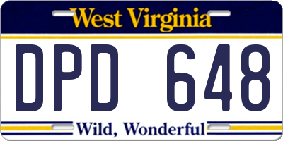 WV license plate DPD648