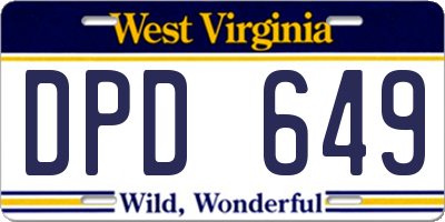 WV license plate DPD649