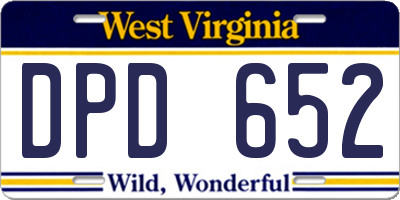 WV license plate DPD652
