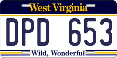 WV license plate DPD653