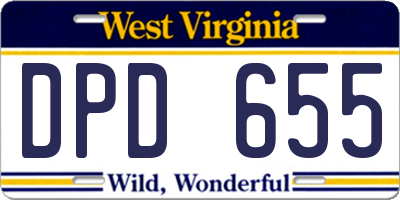 WV license plate DPD655
