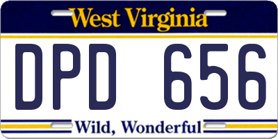 WV license plate DPD656