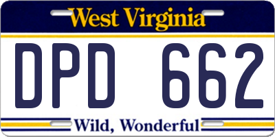 WV license plate DPD662