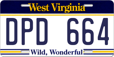 WV license plate DPD664