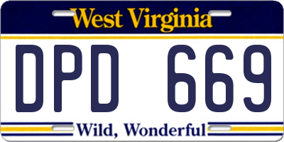 WV license plate DPD669
