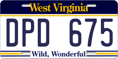 WV license plate DPD675